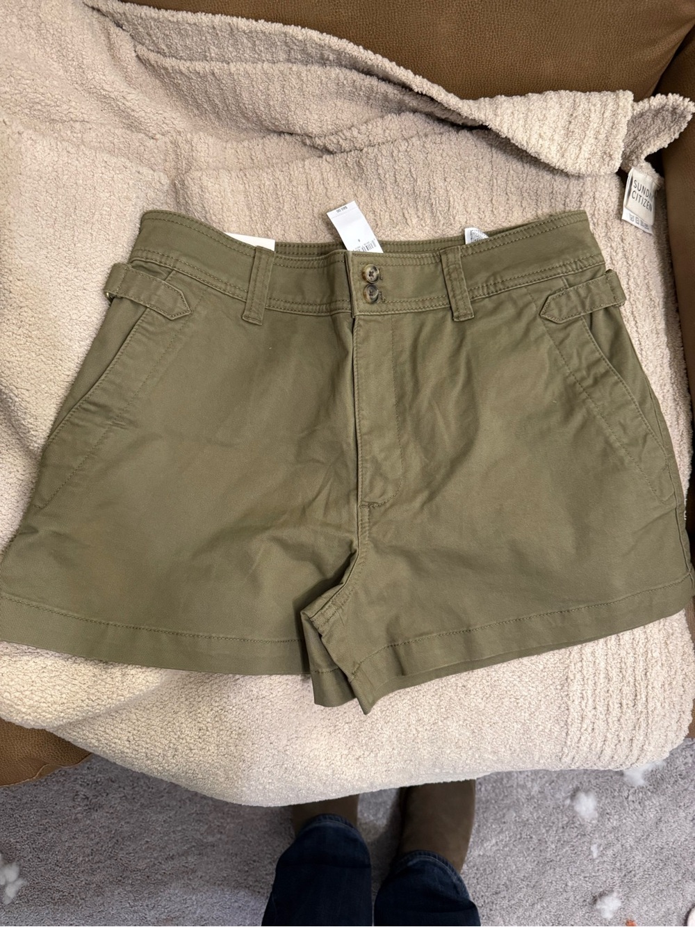 Banana Republic Olive Green High-Rise Utility Shorts